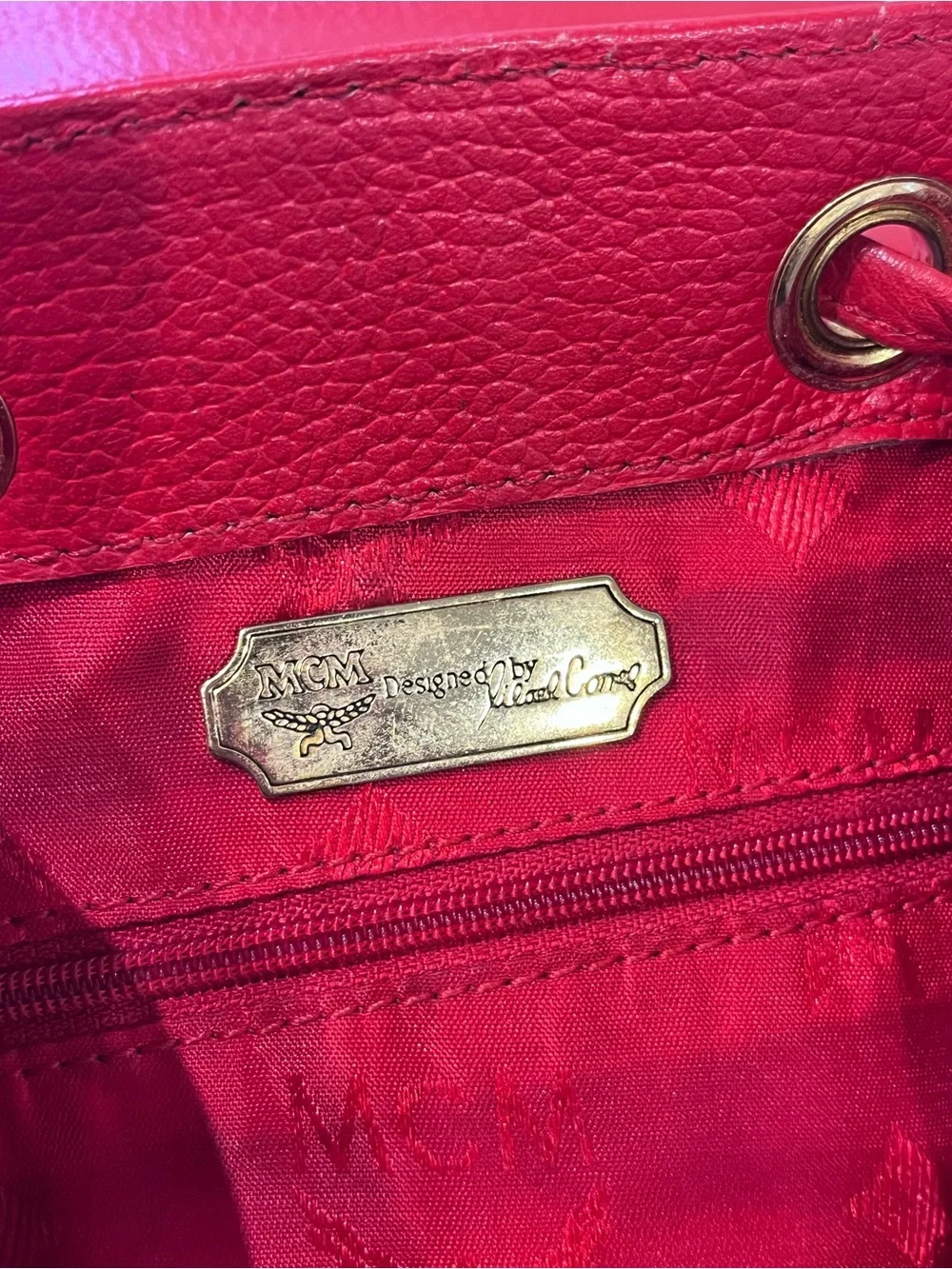 MCM Vintage Pebbled Leather Backpack.